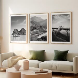 Bộ 3 tranh in Canvas phong cảnh Việt nam